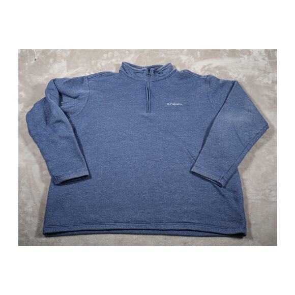 Columbia Pullover Mens 2XL Blue Fleece Half Zip Sweater Outdoors Hiking XXL - Picture 1 of 7